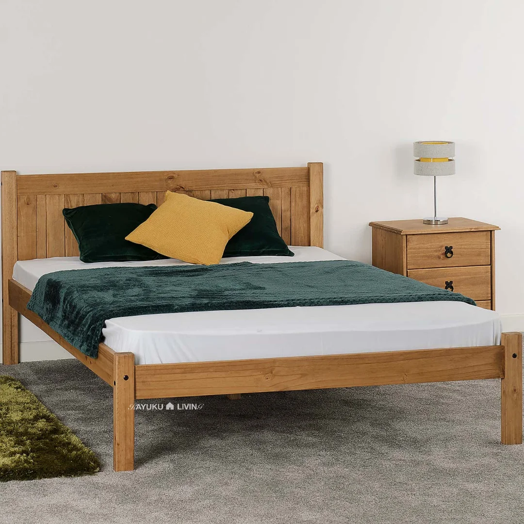 Ranjang Kayu Minimalis Rustic – Natural Wood Bed Frame