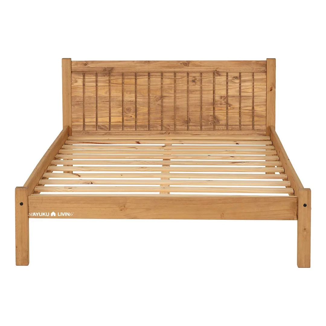 Ranjang Kayu Minimalis Rustic – Natural Wood Bed Frame - Gambar 3