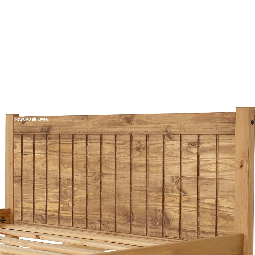 Ranjang Kayu Minimalis Rustic – Natural Wood Bed Frame - Gambar 4